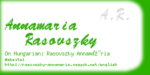 annamaria rasovszky business card